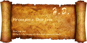 Hronyecz Dorina névjegykártya