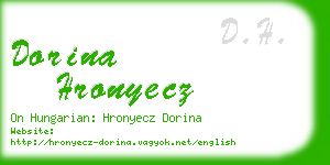 dorina hronyecz business card